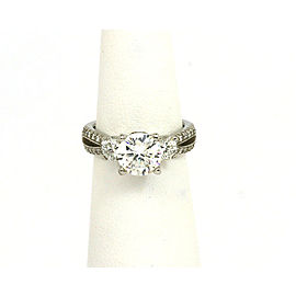 New Scott Kay 1.06ct Diamond Platinum Mounting Solitaire wAccent Engagement Ring