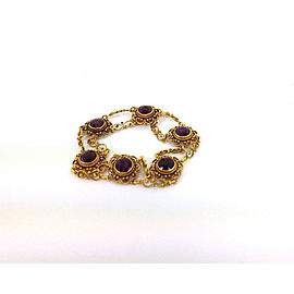 9.00 Carats Amethyst 22k Yellow Gold Open Fancy Design Bracelet