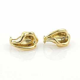 Tiffany & Co. Elsa Peretti 18k Yellow Gold Curved Leaf Clip On Earrings