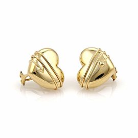 Tiffany & Co. 18k Yellow Gold Cupid Arrow Heart Post Clip Earrings
