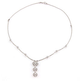 Philippe Charriol 18K White Gold Cable Diamond Pendant Necklace
