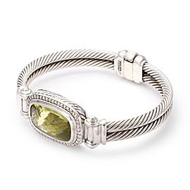David Yurman Nobelesse Diamond Citrine Sterling Silver Cable Band Bracelet