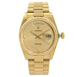Rolex Day-Date 36mm President 18k Yellow Gold Champagne Dial Mens Watch