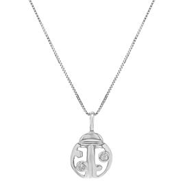 Damiani Bliss 18K White Gold with 0.02cttw Diamond Lady Bug Pendant Necklace