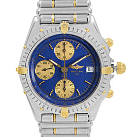 Breitling Chronomat 39mm Steel Gold Blue Lacquered Automatic Watch