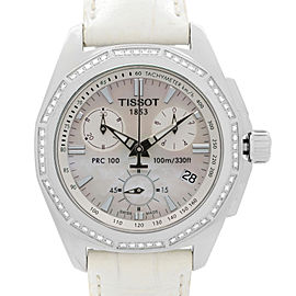 Tissot PRC 100 Streel Diamond Bezel MOP Dial Quart Ladies Watch