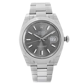 Rolex Datejust 41 Oyster Stainless Steel Rhodium Dial Automatic Men Watch
