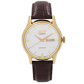 Tissot Visodate 40mm Steel Leather White Automatic Mens Watch