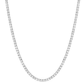 Rachel Koen Round Cut Diamond Tennis Necklace 14K White Gold