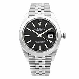 Rolex Datejust 41 Steel Black Index Dial Smooth Jubilee Automatic Watch