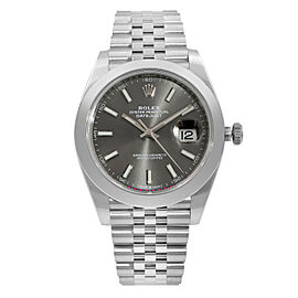 Rolex Datejust 41 Steel Rhodium Index Dial Smooth Jubilee Automatic Watch