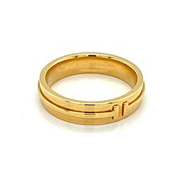 Tiffany & Co. T Two Narrow 18k Yellow Gold 4.5mm Wide Band Ring Size 6