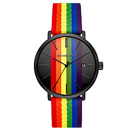 Michael Kors Blake 42mm PVD Steel Pride Rainbow Unisex Quartz Watch