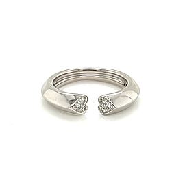 Tiffany & Co. Picasso Tenderness 2 Hearts Diamond 18k White Gold Cuff Band Ring