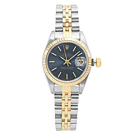 Rolex Datejust Steel 18K Yellow Gold Blue Dial Automatic Ladies Watch
