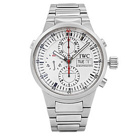 IWC GST Split Second Chronograph Steel White Dial Automatic Mens Watch