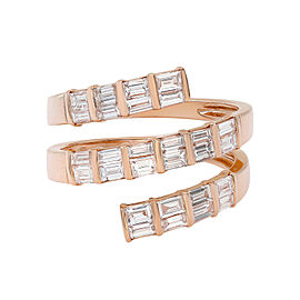 Rachel Koen Baguette Diamond Multi Row Spiral Ring