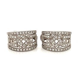 Chimento 1.30ct Diamond 18k White Gold Fancy Open Design Hoop Earrings