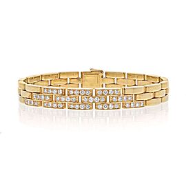 Cartier Panthere Diamond Triplerow Link Bracelet