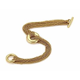 Tiffany & Co. 18k Yellow Gold Circle Charm Multi strand Chain Toggle Bracelet