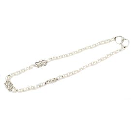 Tiffany & Co. Sterling Silver Lattice Link Oval Pearls Necklace