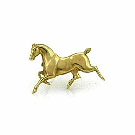 Estate 14k Yellow Gold Ruby 3D Horse Brooch Pin