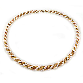 Mikimoto Akoya Pearls 18k Yellow Gold Rope Style Necklace 16.5" Long