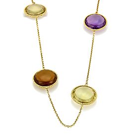Roberto Coin IPANEMA Multicolor Gemstone 18k Yellow Gold Long Necklace 32.5"