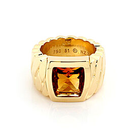 Cartier La Dona Citrine 18k Yellow Gold Band Ring Size 51
