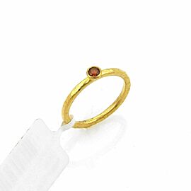 Gurhan Skittle 24k Gold & Spessartite Hammered Ring Size 4.5
