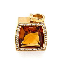 Cartier La Dona Diamond & Citrine 18k Yellow Gold Pendant w/Cert.