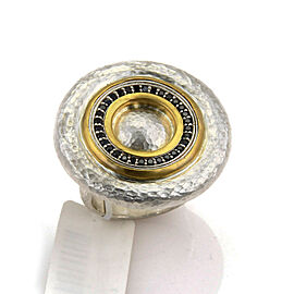 Gurhan Moon Beam Sterling 24k Gold Inlay & Black Diamonds Ring