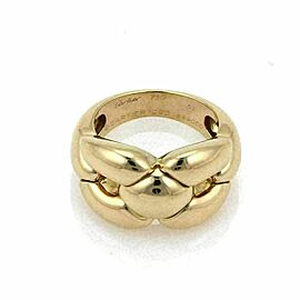 Cartier 18k Yellow Gold Wide Fancy Open Design Band Ring Size 51
