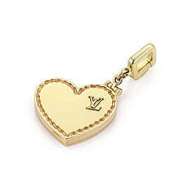 Louis Vuitton 18k Yellow Gold Large Logo Heart Locket Charm Pendant