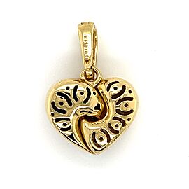Chimento 18k Two Tone Gold Puff Heart Charm Pendant
