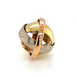 Cartier Signature 18k Tri Color Gold Triple Band Ring Size 53