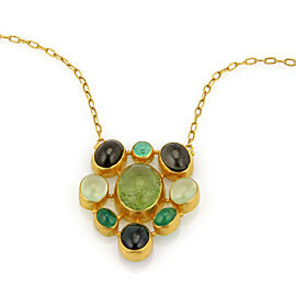 Gurhan 24k Gold Watermelon Tourmaline Emerald & Peridot Necklace