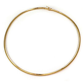 14k Yellow Gold 3mm Wide Omega Style Collar Necklace
