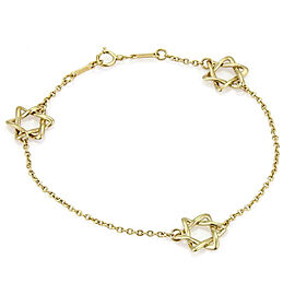 Tiffany & Co. 18k Yellow Gold 3 Star of David Charms Chain Bracelet