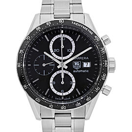 Tag Heuer Carrera Steel Chronograph Black Dial Automatic Men Watch