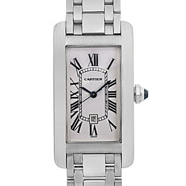 Cartier Tank Americaine White Gold White Dial Automatic Ladies Watch