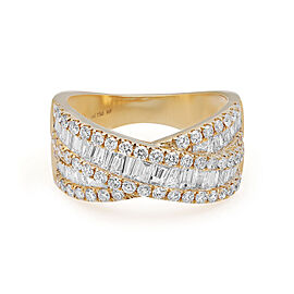 Rachel Koen 1.97Cttw Baguette & Round Diamond Ring 18K Yellow Gold Size 6.75