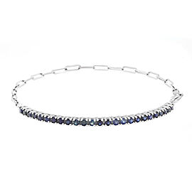 Rachel Koen 1.16Cttw Blue Sapphire Tennis Bracelet 14K White Gold