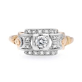Rachel Koen Antique Round Cut Diamond Engagement Ring 14K Yellow Gold Size
