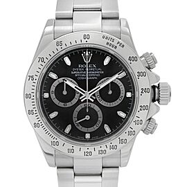 Rolex Daytona Cosmograph 40mm Steel Black Index Dial Automatic Mens Watch