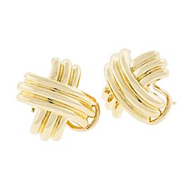 Tiffany & Co. Criss Cross 18K Yellow Gold Earrings