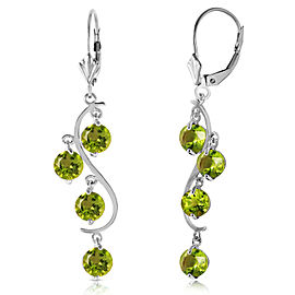 4.95 CTW 14K Solid White Gold Isabel Archer Peridot Earrings