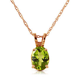 0.85 CTW 14K Solid Rose Gold Solitaire Peridot Necklace
