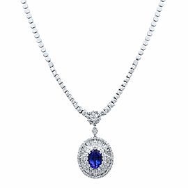 Rachel Koen 18K White Gold Blue Tanzanite And Diamond Necklace