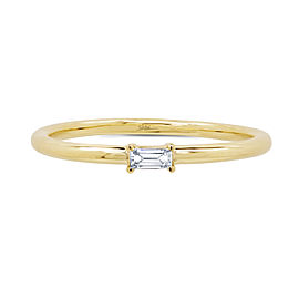Rachel Koen 14K Yellow Gold Baguette Diamond 0.07cttw Ring Size 7